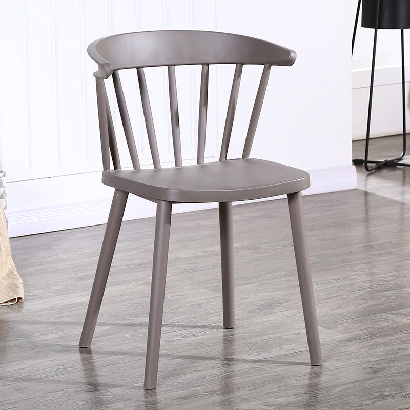 Contemporary Style Windsor Back Side Chair Plastic Dining Chair for Home