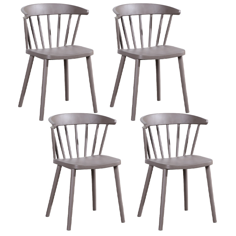 Contemporary Style Windsor Back Side Chair Plastic Dining Chair for Home