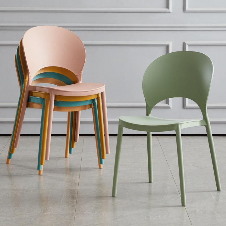Home Nordic Stackable Side Chair Open Back Plastic Kitchen Dining Room Chair