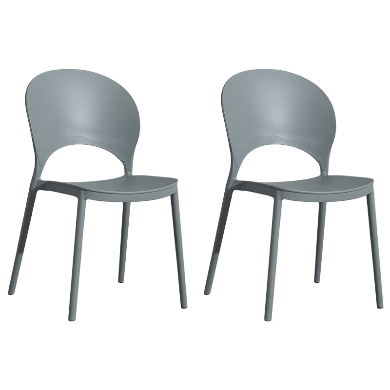 Home Nordic Stackable Side Chair Open Back Plastic Kitchen Dining Room Chair