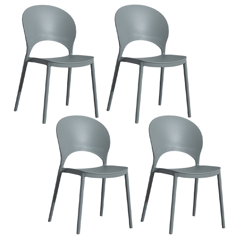 Home Nordic Stackable Side Chair Open Back Plastic Kitchen Dining Room Chair