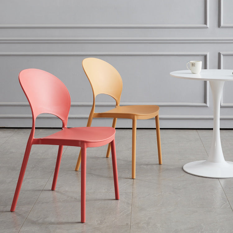 Home Nordic Stackable Side Chair Open Back Plastic Kitchen Dining Room Chair