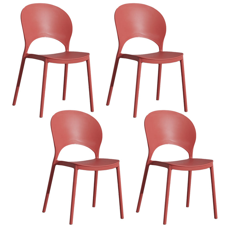 Home Nordic Stackable Side Chair Open Back Plastic Kitchen Dining Room Chair