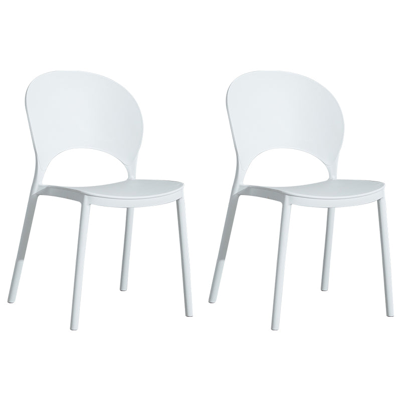 Home Nordic Stackable Side Chair Open Back Plastic Kitchen Dining Room Chair