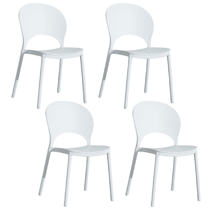 Home Nordic Stackable Side Chair Open Back Plastic Kitchen Dining Room Chair