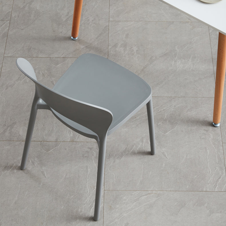 Home Nordic Stackable Side Chair Open Back Plastic Kitchen Dining Room Chair