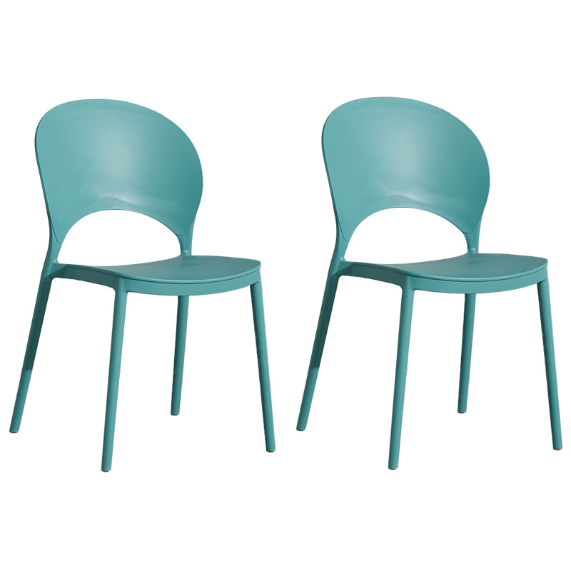 Home Nordic Stackable Side Chair Open Back Plastic Kitchen Dining Room Chair
