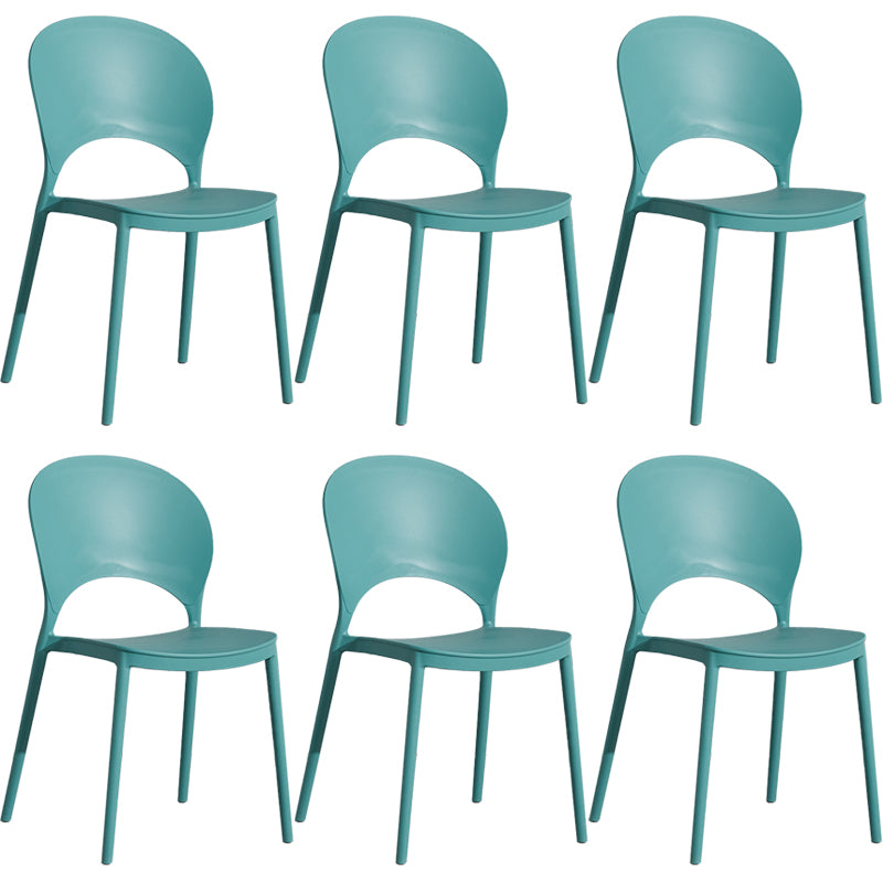 Home Nordic Stackable Side Chair Open Back Plastic Kitchen Dining Room Chair