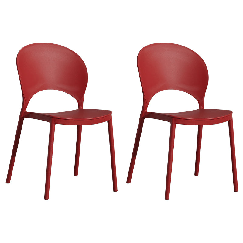 Home Nordic Stackable Side Chair Open Back Plastic Kitchen Dining Room Chair