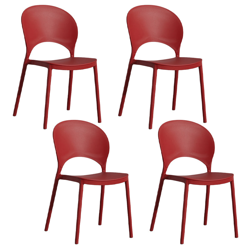 Home Nordic Stackable Side Chair Open Back Plastic Kitchen Dining Room Chair