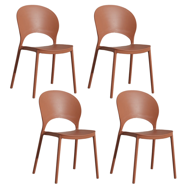 Home Nordic Stackable Side Chair Open Back Plastic Kitchen Dining Room Chair