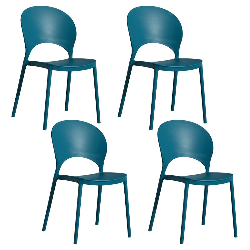 Home Nordic Stackable Side Chair Open Back Plastic Kitchen Dining Room Chair
