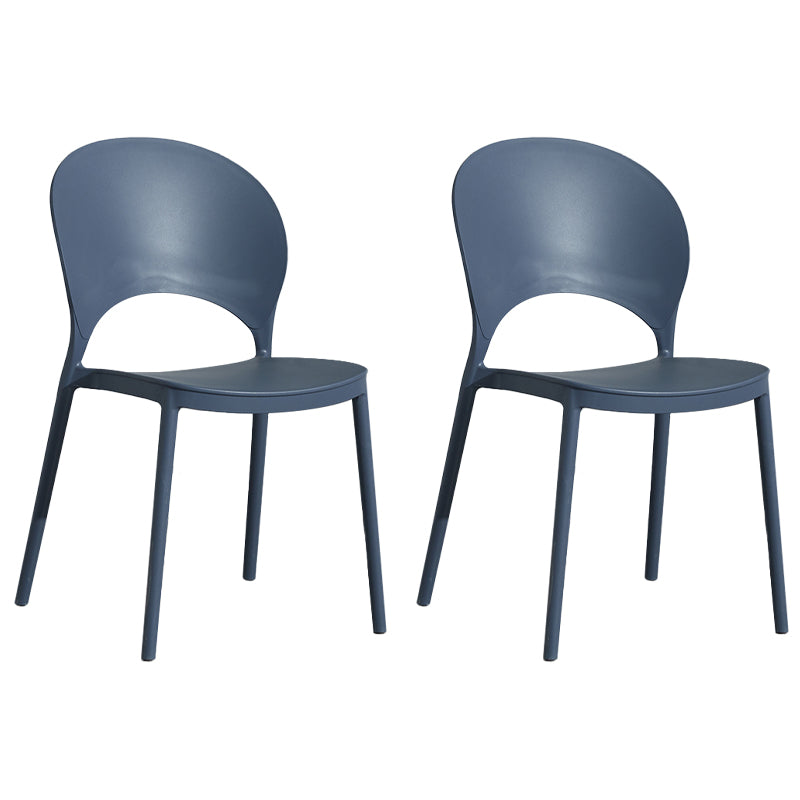 Home Nordic Stackable Side Chair Open Back Plastic Kitchen Dining Room Chair
