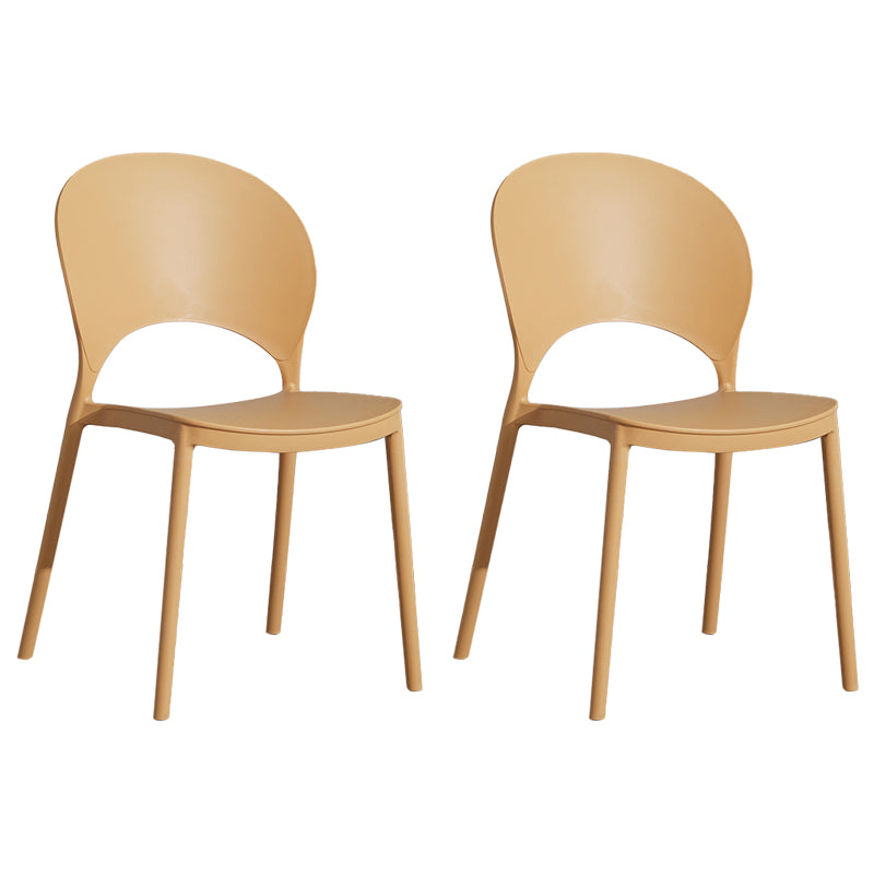 Home Nordic Stackable Side Chair Open Back Plastic Kitchen Dining Room Chair
