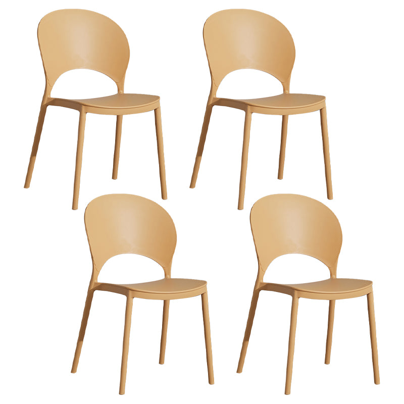 Home Nordic Stackable Side Chair Open Back Plastic Kitchen Dining Room Chair