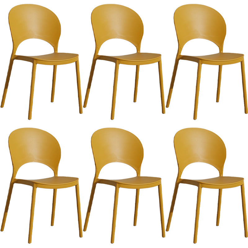 Home Nordic Stackable Side Chair Open Back Plastic Kitchen Dining Room Chair