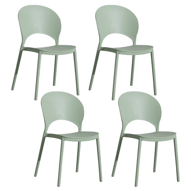 Home Nordic Stackable Side Chair Open Back Plastic Kitchen Dining Room Chair