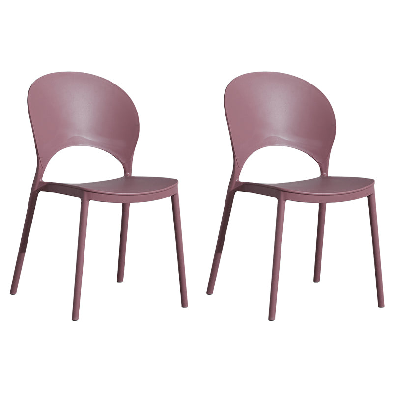 Home Nordic Stackable Side Chair Open Back Plastic Kitchen Dining Room Chair