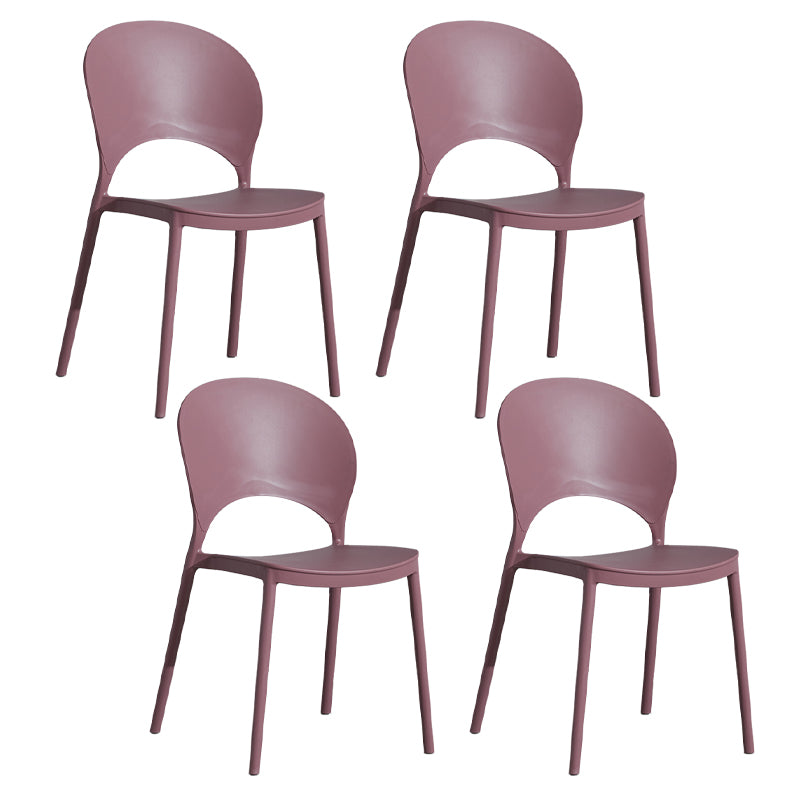 Home Nordic Stackable Side Chair Open Back Plastic Kitchen Dining Room Chair