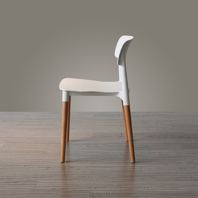 Chaise de salle à manger de style nordique, chaise latérale à dossier ouvert avec pieds en bois massif