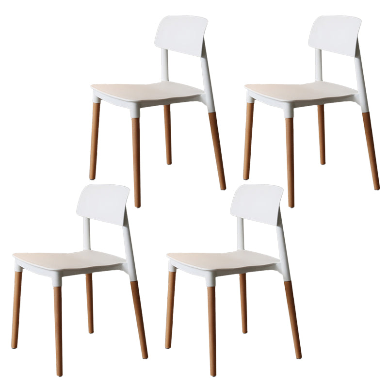 Chaise de salle à manger de style nordique, chaise latérale à dossier ouvert avec pieds en bois massif