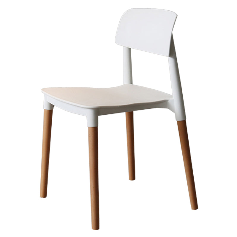 Chaise de salle à manger de style nordique, chaise latérale à dossier ouvert avec pieds en bois massif