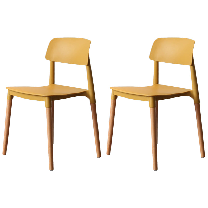 Chaise de salle à manger de style nordique, chaise latérale à dossier ouvert avec pieds en bois massif