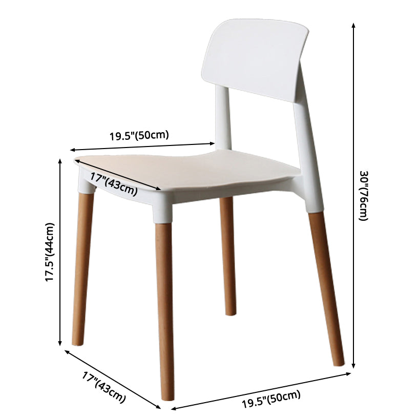 Chaise de salle à manger de style nordique, chaise latérale à dossier ouvert avec pieds en bois massif