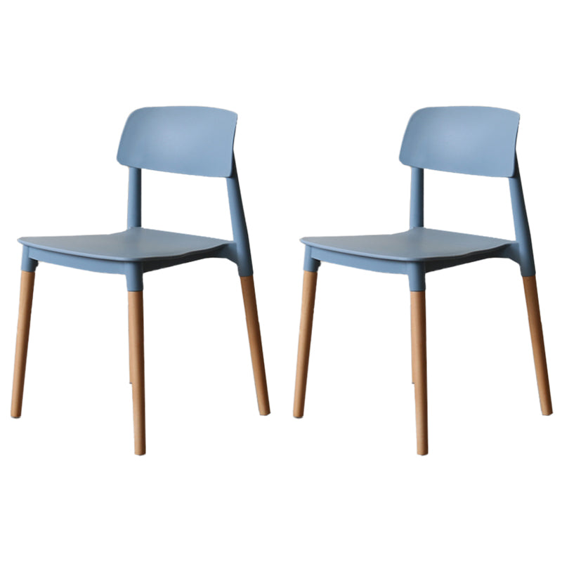 Chaise de salle à manger de style nordique, chaise latérale à dossier ouvert avec pieds en bois massif