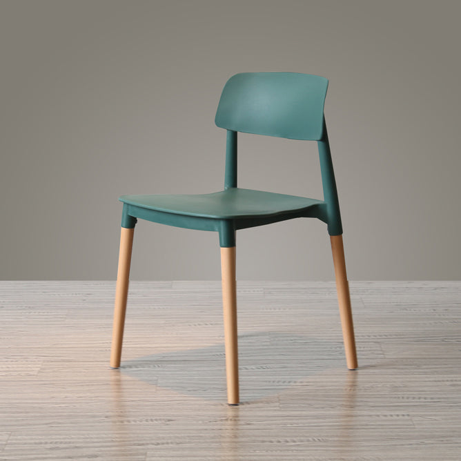 Chaise de salle à manger de style nordique, chaise latérale à dossier ouvert avec pieds en bois massif