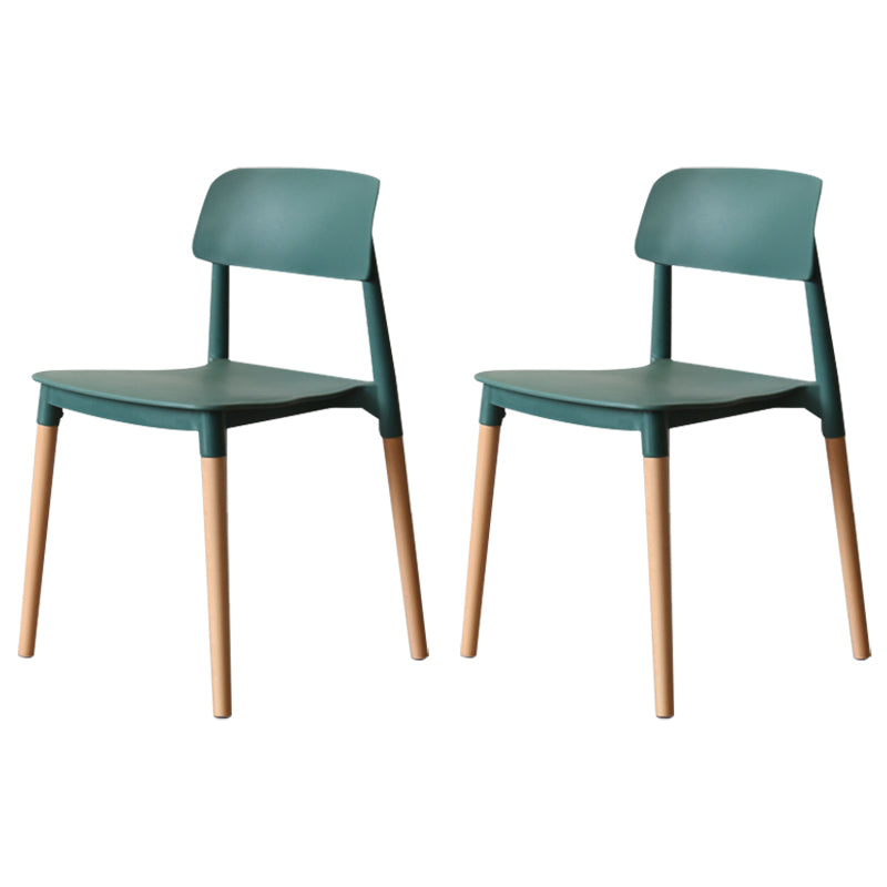 Chaise de salle à manger de style nordique, chaise latérale à dossier ouvert avec pieds en bois massif