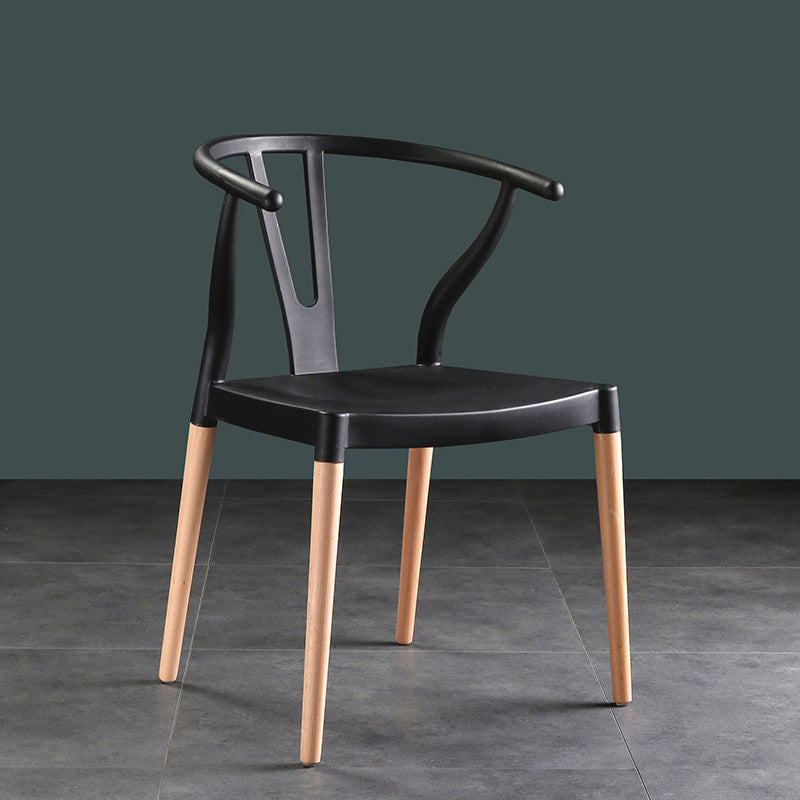 Minimalist Solid Wood Kitchen Dining Arm Chair Bone Fork Dining Arm Chair