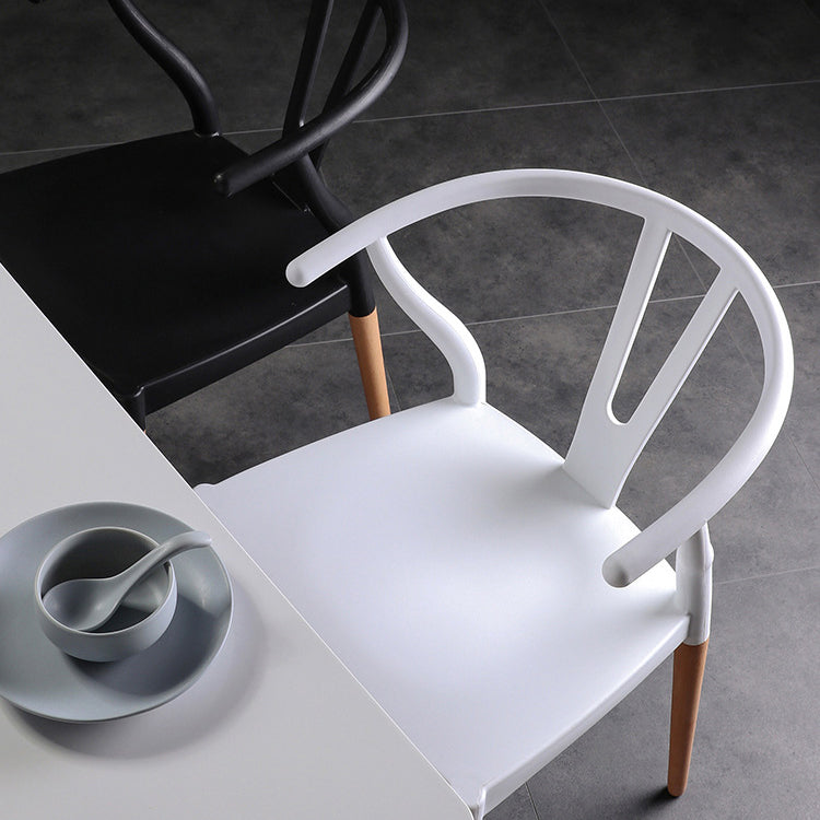Minimalist Solid Wood Kitchen Dining Arm Chair Bone Fork Dining Arm Chair