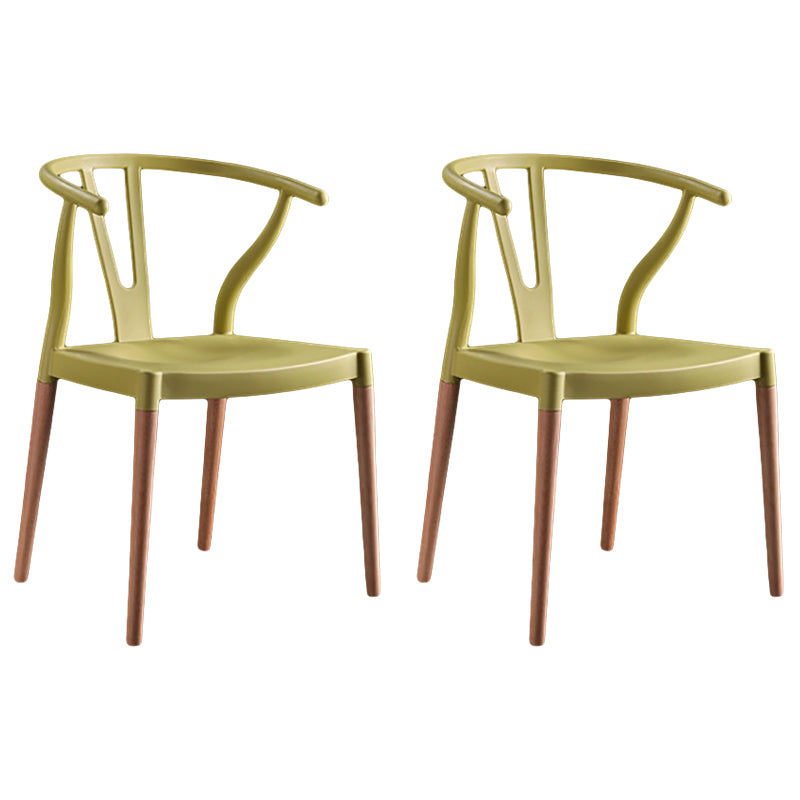 Minimalist Solid Wood Kitchen Dining Arm Chair Bone Fork Dining Arm Chair