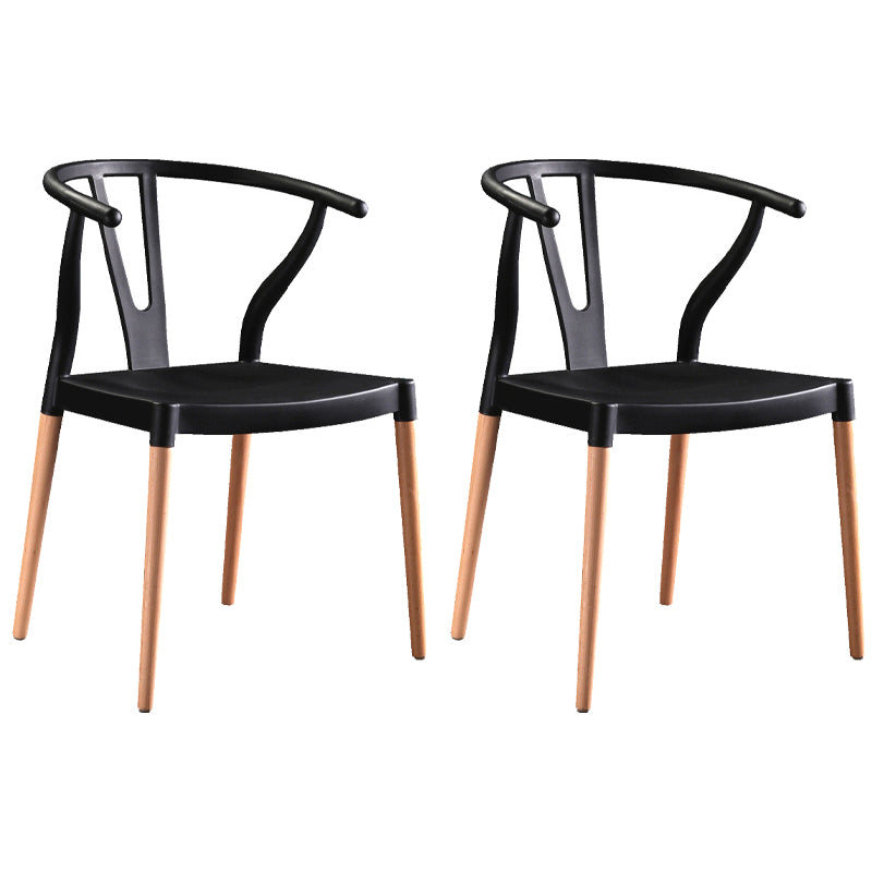 Minimalist Solid Wood Kitchen Dining Arm Chair Bone Fork Dining Arm Chair