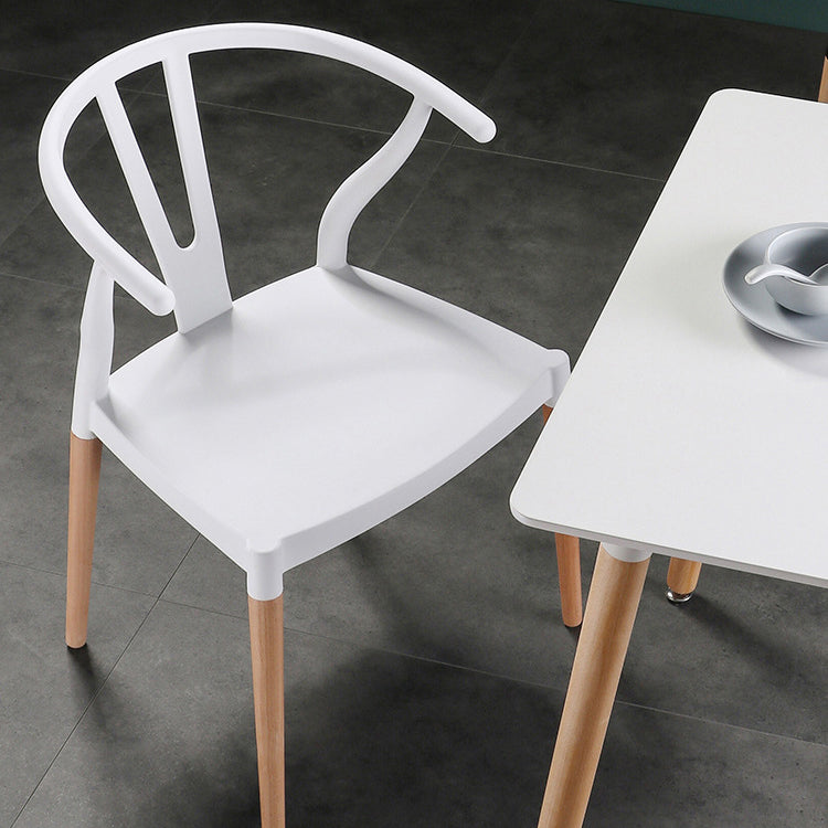 Minimalist Solid Wood Kitchen Dining Arm Chair Bone Fork Dining Arm Chair