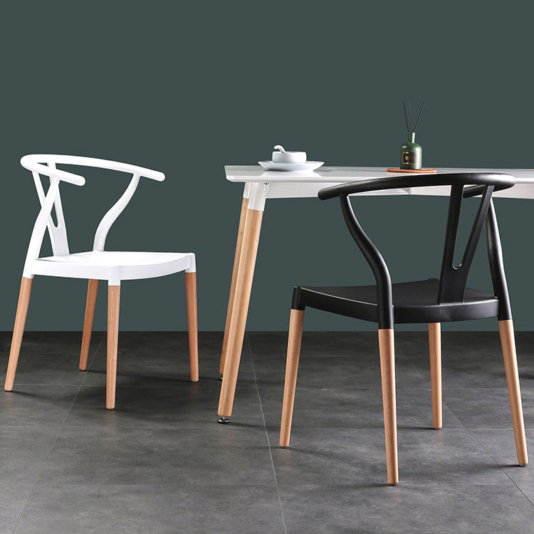 Minimalist Solid Wood Kitchen Dining Arm Chair Bone Fork Dining Arm Chair