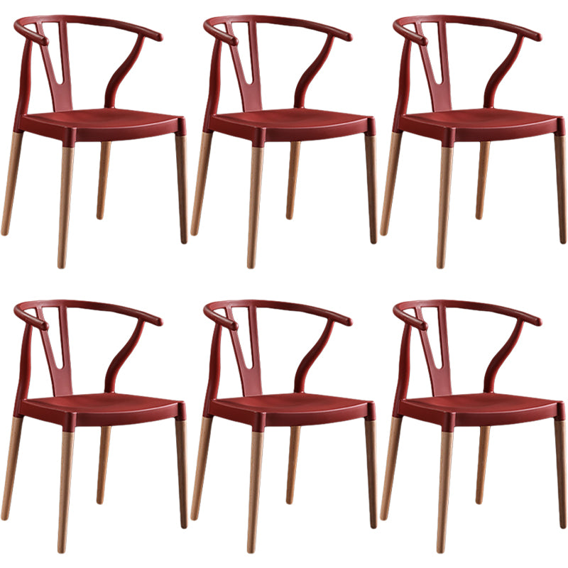 Minimalist Solid Wood Kitchen Dining Arm Chair Bone Fork Dining Arm Chair