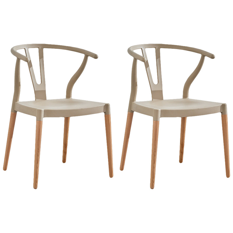 Minimalist Solid Wood Kitchen Dining Arm Chair Bone Fork Dining Arm Chair