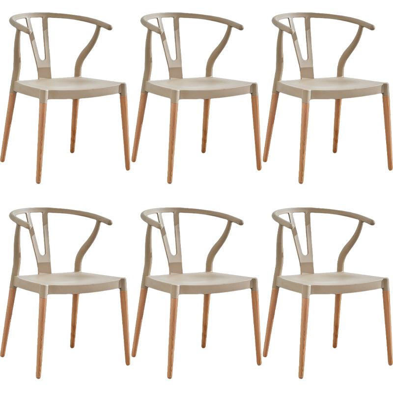 Minimalist Solid Wood Kitchen Dining Arm Chair Bone Fork Dining Arm Chair