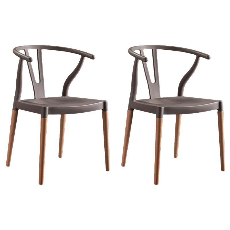 Minimalist Solid Wood Kitchen Dining Arm Chair Bone Fork Dining Arm Chair