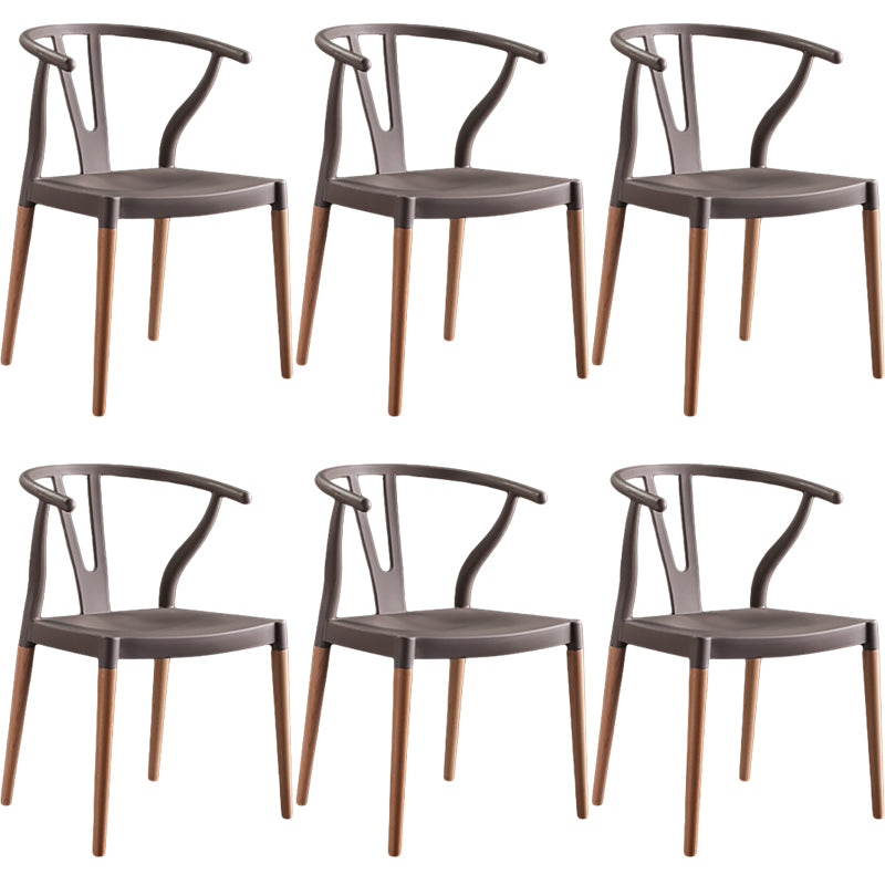 Minimalist Solid Wood Kitchen Dining Arm Chair Bone Fork Dining Arm Chair