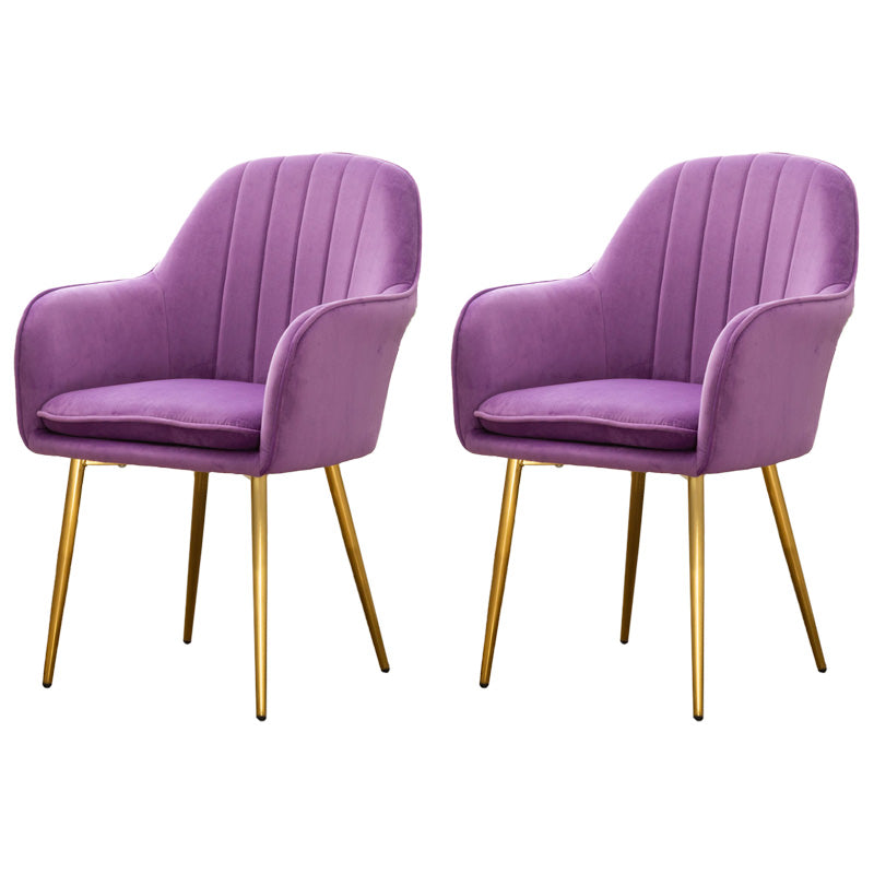 Chaise de salle à manger Glam, chaise à dossier solide de 23 po de large avec 4 pieds en métal pour un usage domestique