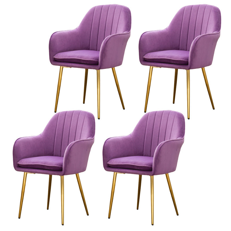 Chaise de salle à manger Glam, chaise à dossier solide de 23 po de large avec 4 pieds en métal pour un usage domestique