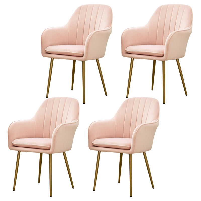 Chaise de salle à manger Glam, chaise à dossier solide de 23 po de large avec 4 pieds en métal pour un usage domestique