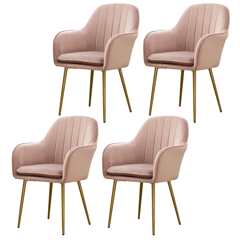 Chaise de salle à manger Glam, chaise à dossier solide de 23 po de large avec 4 pieds en métal pour un usage domestique
