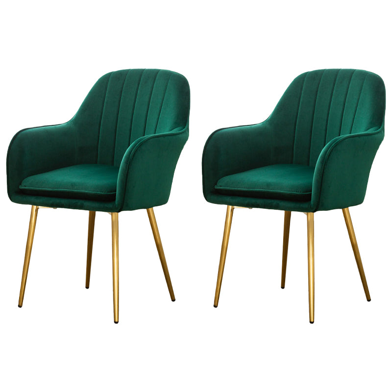 Chaise de salle à manger Glam, chaise à dossier solide de 23 po de large avec 4 pieds en métal pour un usage domestique