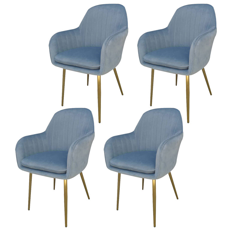 Chaise de salle à manger Glam, chaise à dossier solide de 23 po de large avec 4 pieds en métal pour un usage domestique