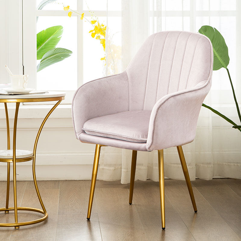 Chaise de salle à manger Glam, chaise à dossier solide de 23 po de large avec 4 pieds en métal pour un usage domestique