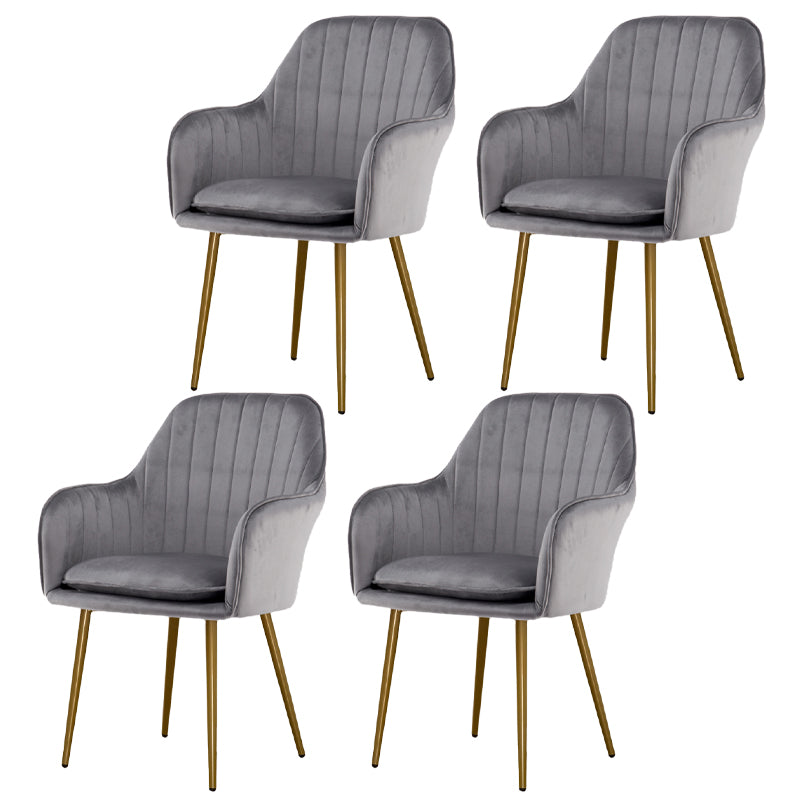 Chaise de salle à manger Glam, chaise à dossier solide de 23 po de large avec 4 pieds en métal pour un usage domestique